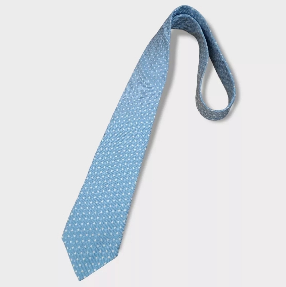FAÇONNABLE XL Blue Geometric Silk LUXURY Tie HANDMADE ITALY
